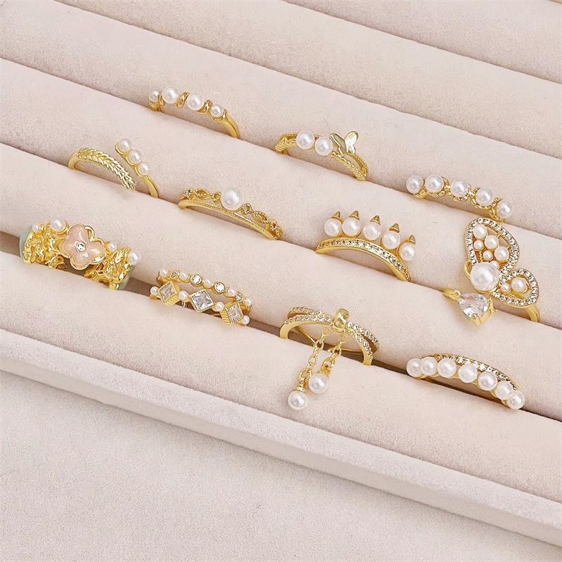 Средневековое Золото Высокий Класс Элегантная Мода Открытое Кольцо Холодный Ветер Легкая Роскошь Геометрическое Кольцо на Указательный Палец Женское