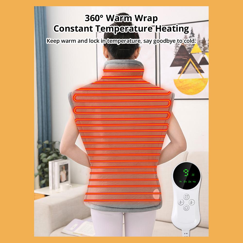 Электрическое согревающее одеяло-шаль для шеи, плеч, спины, грелка для облегчения боли, 9 настроек нагрева для женщин и мужчин