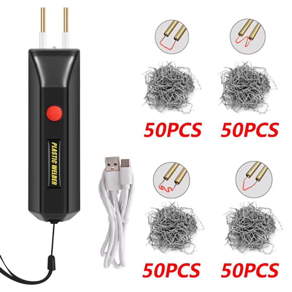 Беспроводной набор для сварки пластика с 200 скобами, зарядка USB-C, аккумуляторный пластиковый степлер, сварочный набор для автомобиля