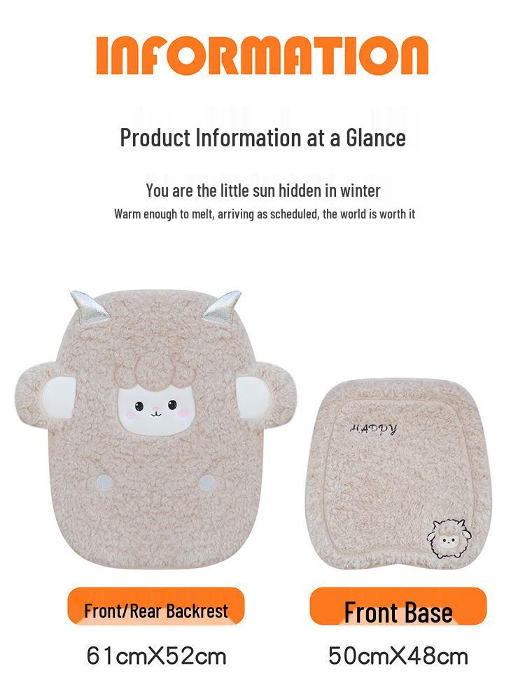 Женский милый мультяшный плюшевый зимний набор из 3 предметов для подушек автомобильных сидений для пятиместных автомобилей