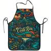 1pc Pack, Apron with Costa Rican Scenery, Made of Durable And Easy-To-Clean Polyester, with Adjustable Waistband, Suitable for Kitchen Cooking, Garden