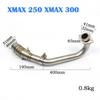 xmax xmax300 Motorcycle exhaust system Modify For Yamaha XMAX250 XMAX300 Xmax 250 300 2020-2022 51mm exhaust pipe