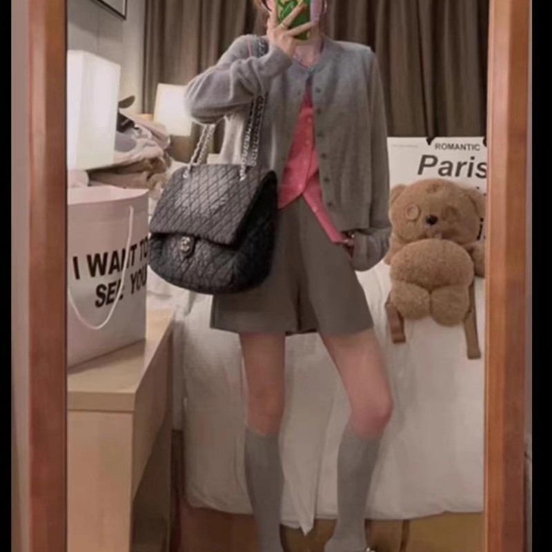 Autumn and Winter New Round Neck Slim-fitting Versatile and Thin Women's Top Fake Two-piece Knitted Cardigan Sweater Women