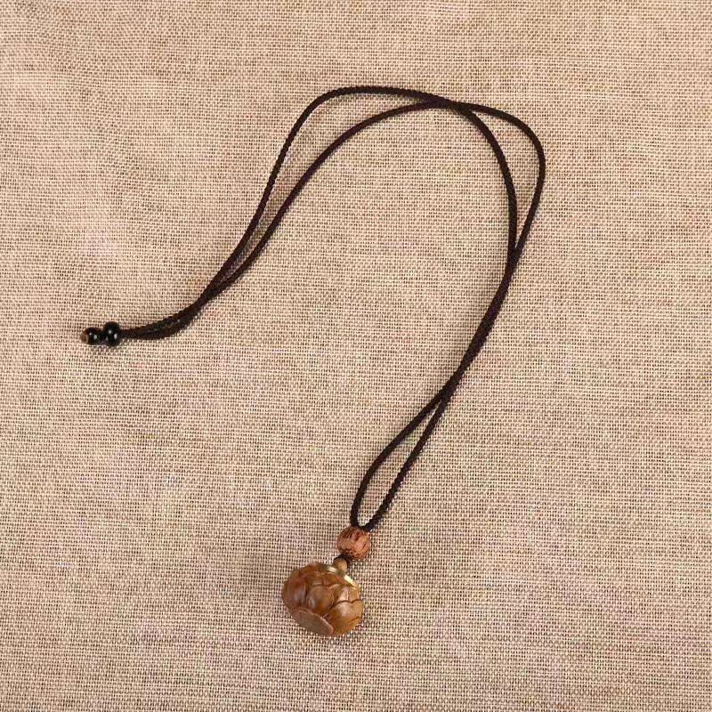 Vintage Sandalwood Incense Bead Box Necklace – Ethnic Style Accessory