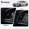 Настоящая крышка из углеродного волокна для Kia Stinger CK 2018 2019 2020 2021 2022 2023 LHD Автомобильный приборный щиток Рамка вентиляционного отверстия AC Внутренняя отделка