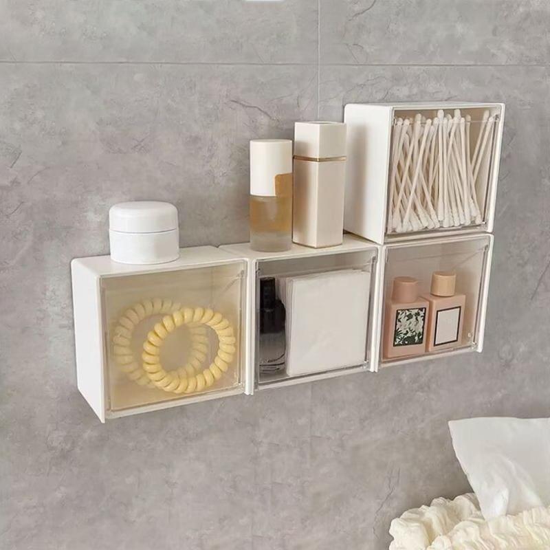 Настенные коробки для хранения ватных дисков, пылезащитный органайзер для ванной комнаты, держатель для ватных палочек, косметики, ювелирных изделий