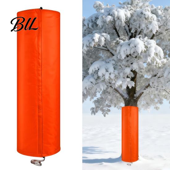 Oxford Cloth Tree Cover Trunk Protector, Thermal Insulation Wrap with Drawstring, Freeze Outdoor Plant Protector Protection Winter Bark for