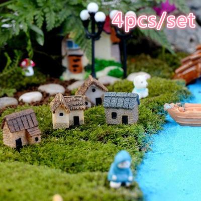 4шт дом миниатюрная фигурка сказочный сад аксессуар домашний декор