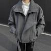 Mens Wool Blend Jacket Short Fit Fall Winter Clean Style Loose Casual Outerwear