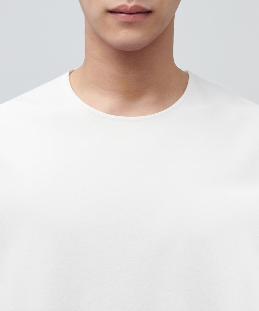 MUSINSA STANDARD Ponte Crew Neck Long Sleeve T-Shirt [Cream]