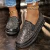 Fashion Ladies Shoes Platform slip On Flat Women's Vulcanize Shoes Outdoor Crystal Sneakers Fashion Bordered Plus Size Casual Sneaker