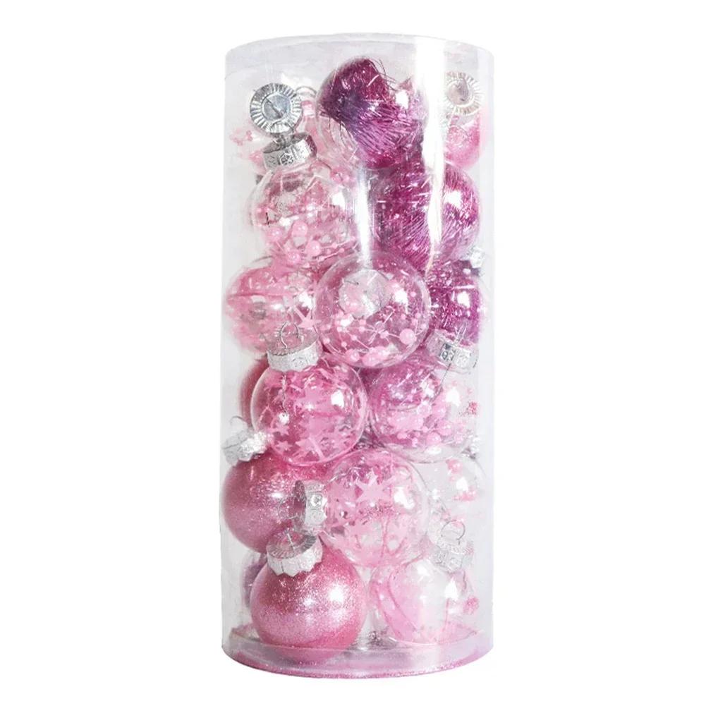 24 шт. Рождественские шары, украшения, безделушки, подвесные украшения для рождественской елки, вечеринка, дом, свадьба, праздничный декор, принадлежности 6 см