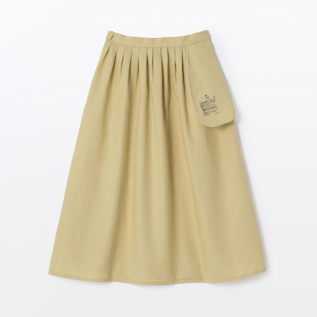 MUJI Women's Hemp Cotton Easy Long Skirt, BE1VBA5S, Yellow, Size L