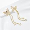 Fashion Cat'S Eye Butterfly Tassel Earrings, Micro Zircon Earrings Women'S Earrings