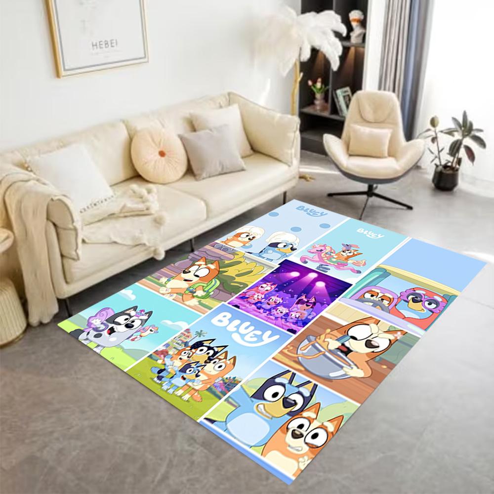 Bluey's Colorful Pals Carpet Suitable for Foyer Playrooms Dining Room Study room Antislip Carpet Office home decor Gift for Festivals