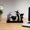 1pc, Witch Desktop Decorations, Desktop Metal Artwork, Bookends Decorations, Halloween Decorations Hanging Wall Art