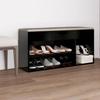 VidaXL Shoe Bench with Cushion Black 104x30x49 Cm Chipboard