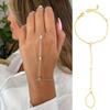 Women Thin Chain Finger Ring Hand Chain Gold/Silver Finger Bracelet Crystal Zircon Bracelet