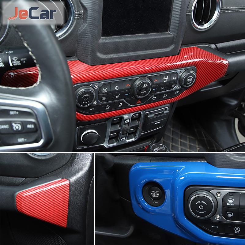 JeCar Center Control панель кондиционера декоративная наклейка для Jeep Wrangler JL JT Gladiator 2018 + салон автомобиля