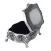 Metal Jewelry Box Engraving Pattern Exquisite Vintage Trinket Box with Soft Velvet Inner for Rings