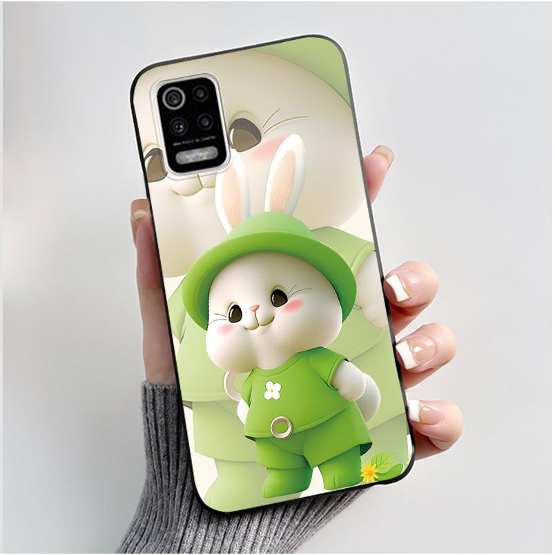 Чехол для телефона LG K52 Q52 K62, роскошный, милый, с рисунком кролика, любовь, смешной, ультратонкий, тонкий, мягкий, черный, ТПУ, силиконовый, защитная задняя крышка