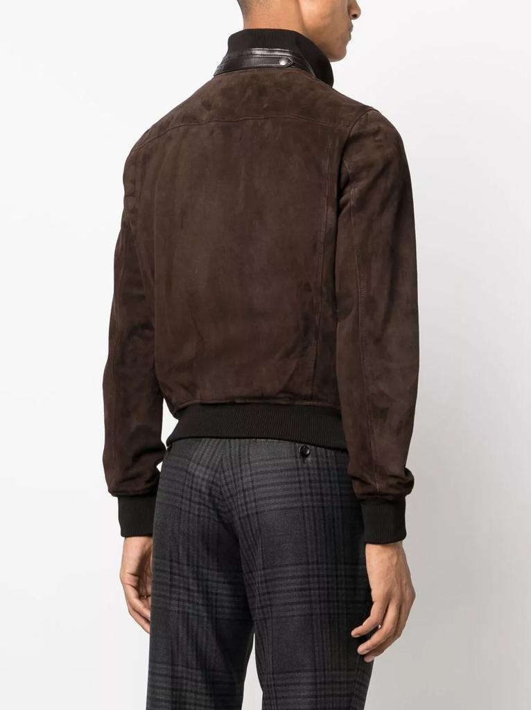 AL KHALID Real Men's Brown Suede Jacket 100% Pure Lambskin Bomber Biker Coat Jacket