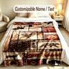 American Patriotic Theme Custom Blanket Personalized Name & Text Customized Soft Warm Throw Blanket Home Decor