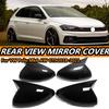 Rear View Mirror Cover For Volkswagen For VW Polo Mk6 AW GTI 2018- OX Horn Car Caps Shell Trim Carbon Fiber Look