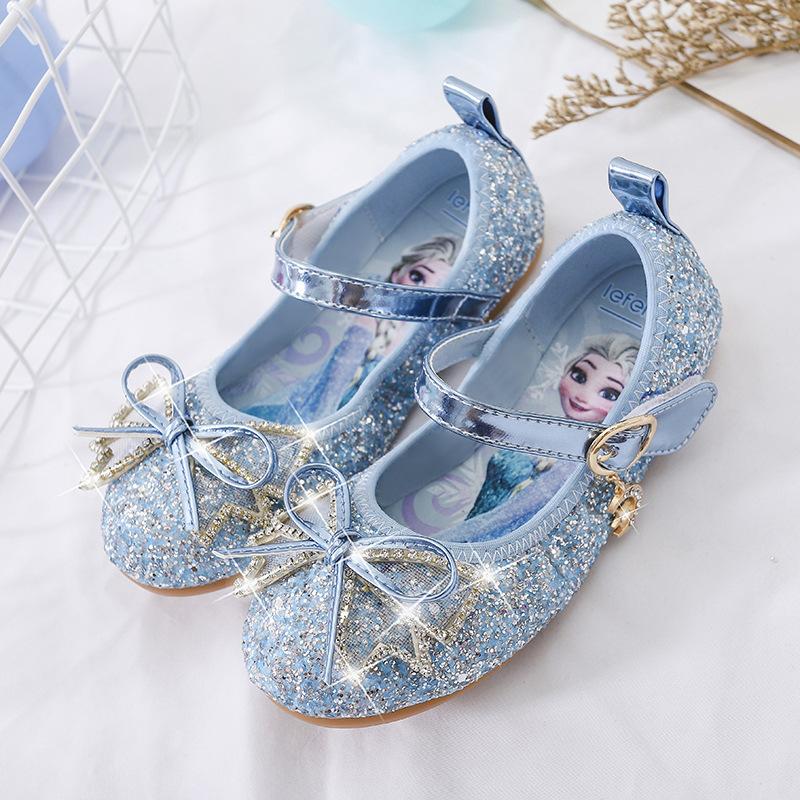 Girls' princess shoes, new spring and summer crystal shoes, little girls' flat shoes, fashionable children's leather shoes, soft-soled single shoes