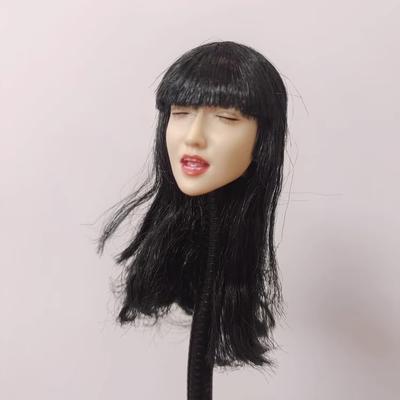 Игрушки и хобби [TOYBARJAPAN] Голова экшн-фигурки масштаба 1/6 для TBLeague и других тел. Жемчужно-белая кожа, закрытые глаза, темно-серые длинные волосы, азиатка