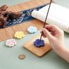 OLYCRAFT Cherry Blossom Ceramic Incense Holder, 45x47x8mm, 4 Colors, Japanese Style Decor, Ideal for Meditation and Relaxation, Perfect as a Gift or