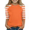 Tops For Youth Girls 4-16 Years Round Neck 3/4 Sleeves T-Shirts Trendy Tops Outfit Tees