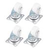 4pcs Universal Swivel Casters 1  Wheels White Roller Wheel For Furniture Trolley Chair