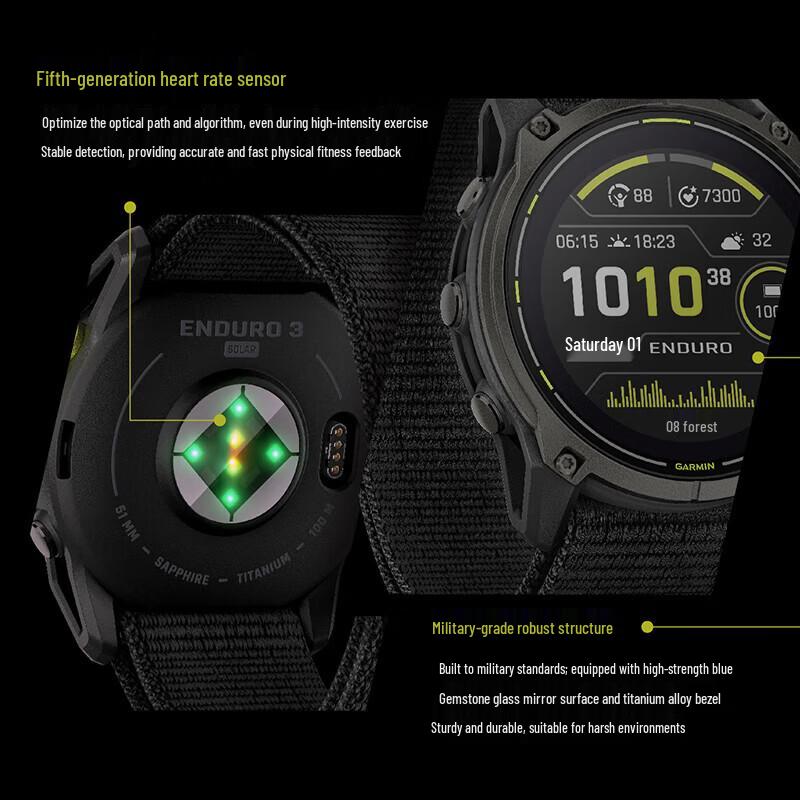 Смарт-часы Garmin Enduro 3 Sapphire с ЭКГ и GPS (Китайская версия)