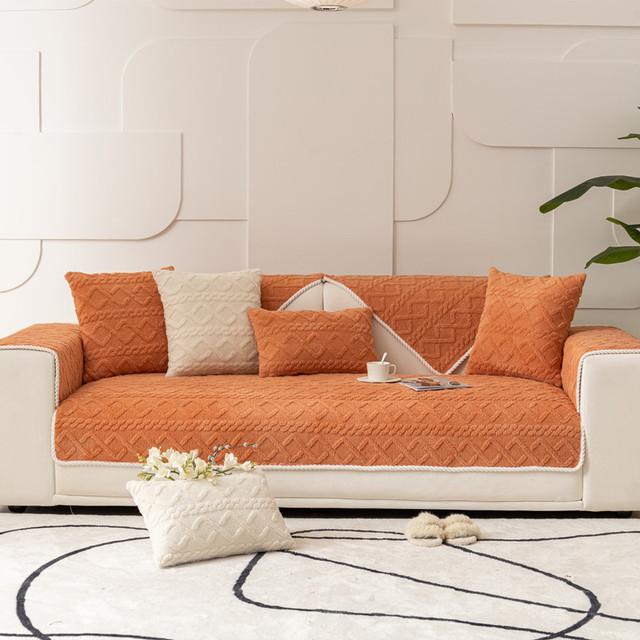 Warm Plush Sofa Covers Slipcovers Sofa Towel Winter Warm Non -Slip Couch Cover For Living Room Sofa