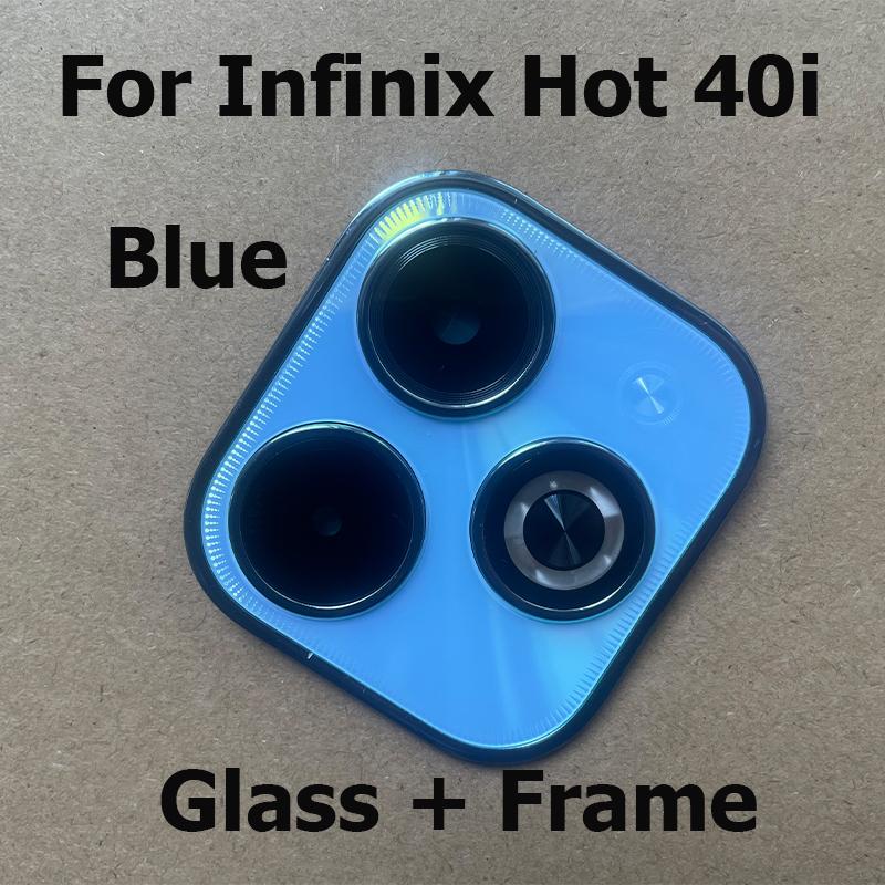 Стекло объектива задней камеры для Infinix Hot 40i Защитная рамка со стекло линзой задней камеры с клейкой наклейкой Запасные части для ремонта