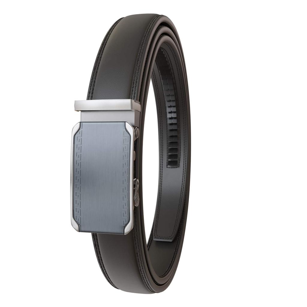 Большие размеры Мужской кожаный автоматический ремень укорачиваемый 160см Черный