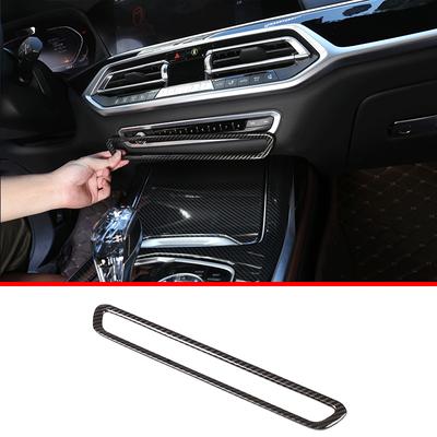 Для BMW X5 G05 X6 G06 X7 G07 2019-2022 ABS Декоративные наклейки на рамку регулировки громкости центральной консоли в стиле карбона