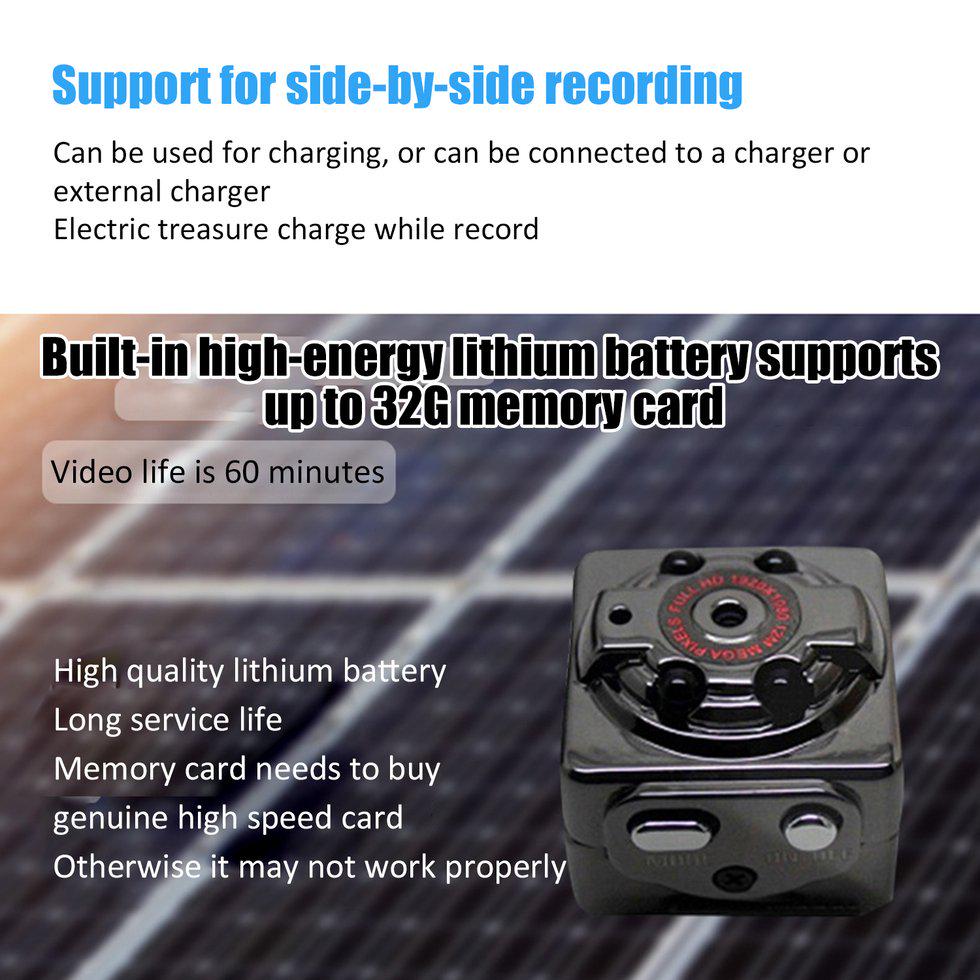 XIAO Cam WIFI камера SQ8 с полным ночным видением и водонепроницаемым корпусом с CMOS-сенсором, рекордер