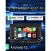 2Din Android Carplay GPS Car Multimedia Player for Volkswagen Golf Polo Tiguan Passat B7 b6/SEAT Leon/Skoda Octavia 2+64GB