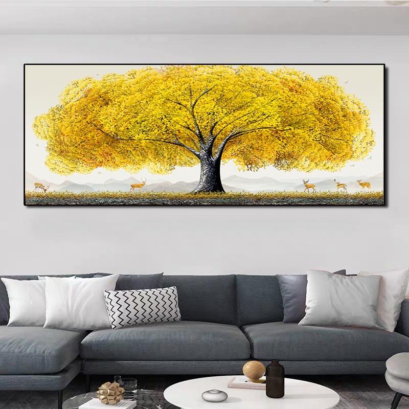 Абстрактное богатое дерево, скандинавские постеры и принты, акварель, холст, живопись, настенные художественные картины для гостиной, домашний декор, Куадрос