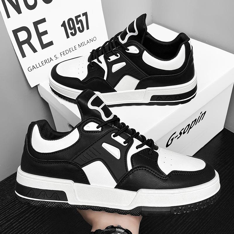 Осенняя мужская обувь Дышащие маленькие белые туфли Мужские трендовые туфли на толстой подошве с низким верхом Спортивная повседневная обувь для скейтборда