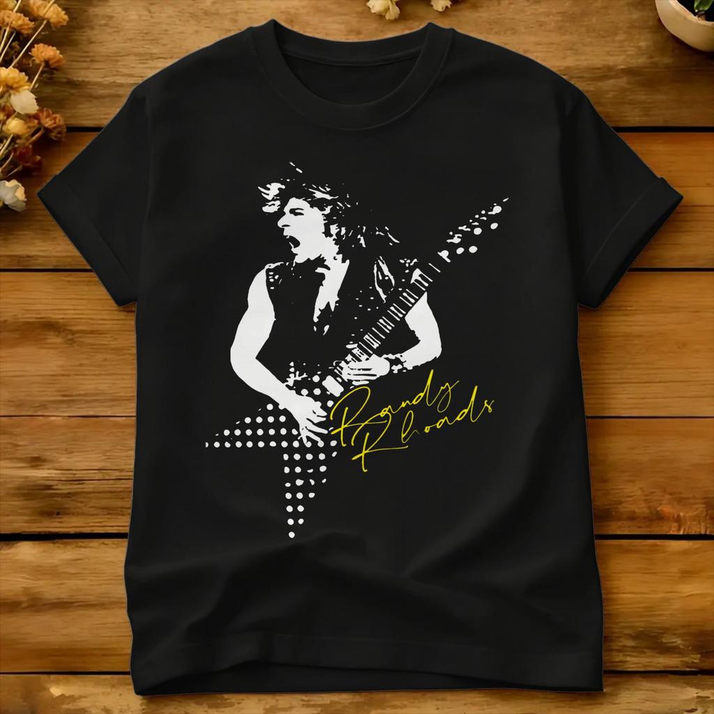 Unisex Unisexs Tshirt Randy Rhoads T Shirts Hippie Beach Tees Classic 100 Cotton Tops Gift