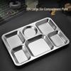Six-Compartment 304 Stainless Steel Meal Tray