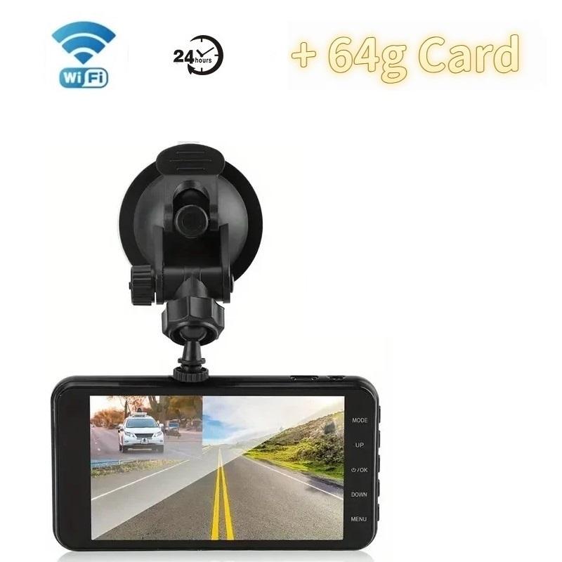 4-Inch HD Dual-Lens Touchscreen WiFi Car Dashcam