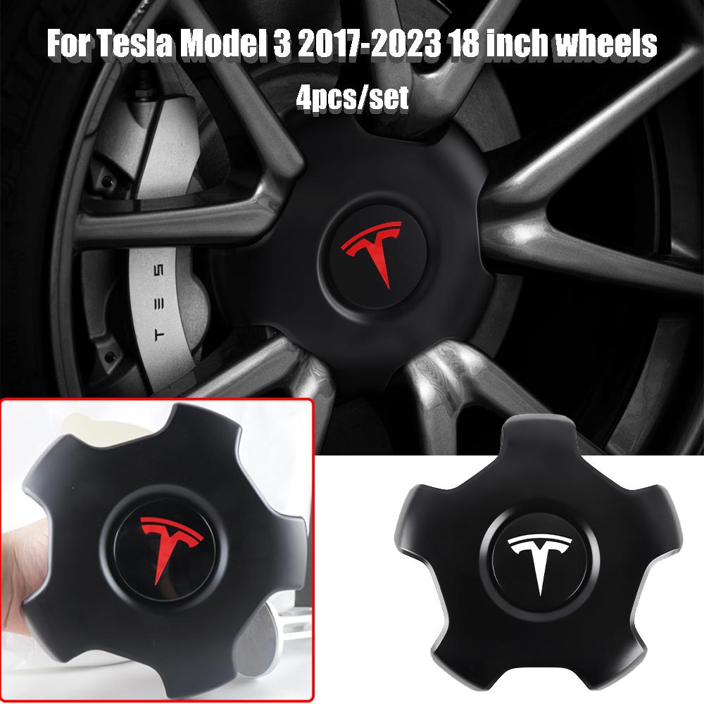 Pwknb9 4 шт./комплект АБС Колпачки ступиц колес Для Tesla Model 3 2017-2023 18-дюймовые колеса Пятиспицевый тип Спортивные колпаки ступиц1529680-A