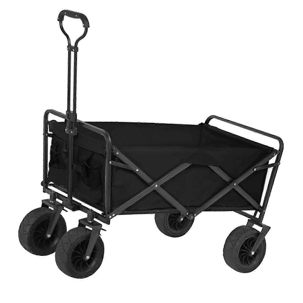 Foldable Wagon Cart with 8-Inch Wheels & Table Top for Camping and Shopping