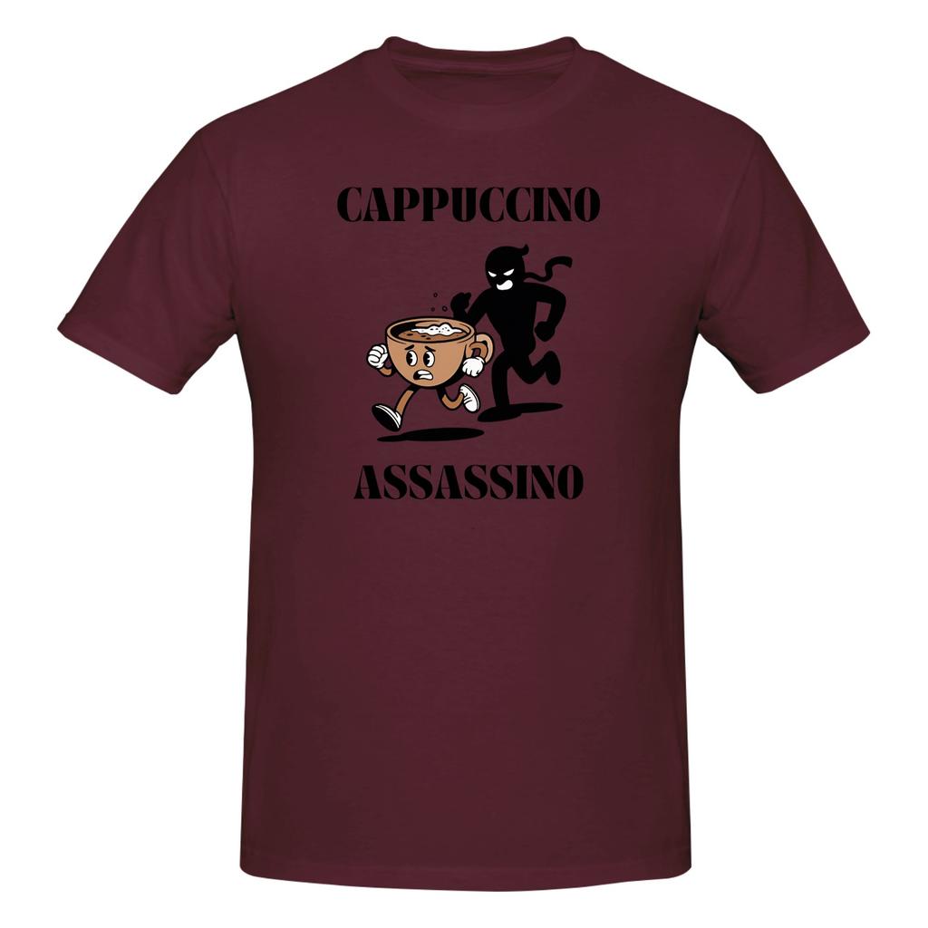 Piece Caffeine Addict Funny Graphic Cotton TShirt Cappuccino Assassino Meme Tees Tops For Unisex