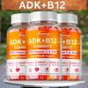 Жевательные витамины B12, содержащие экстракты витаминов D3 и K2, мультивитамины для взрослых, полезны для здоровья глаз, костей и иммунитета.