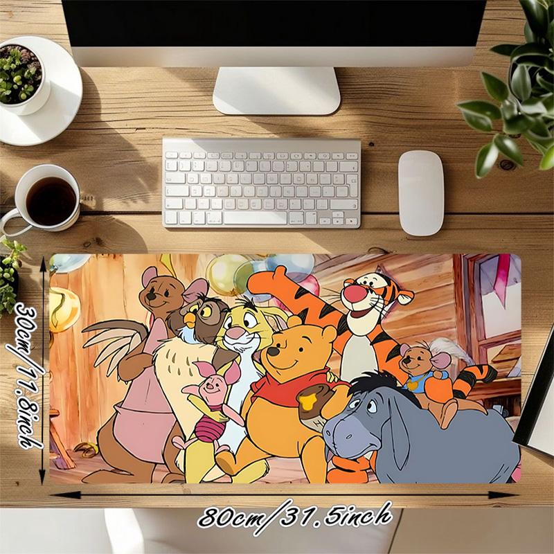 Winnie Pooh Friends Xl Gaming Mouse Pad Nonslip Rubber Base Stitched Edge Waterproof Desk Mat For Pc Laptop Gamer Office Computer Accessories C927706